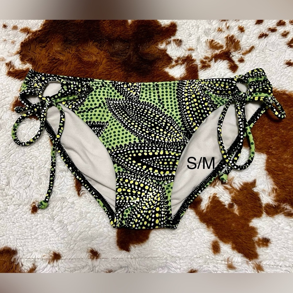Green dot bikini bottom, S/M